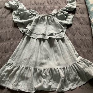 Lost in Lunar chambray off the shoulder dress